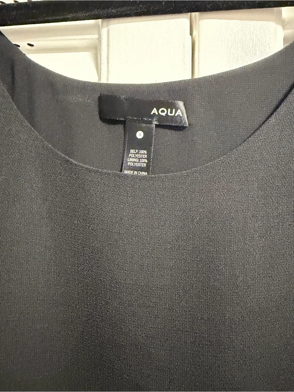 Aqua Black Cold-Shoulder Ruffle Mini Dress - Picture 3 of 3